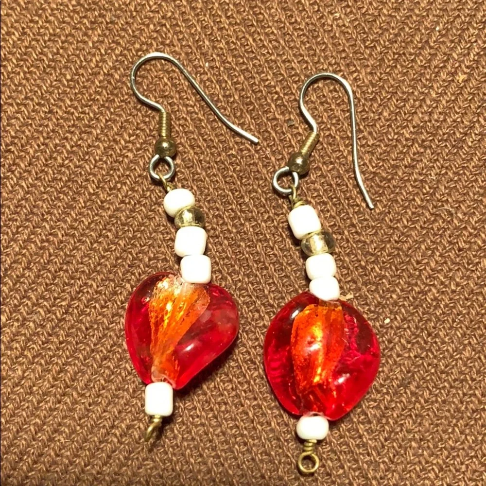 Murano glass beads dangle earrings - Picture 3 of 5